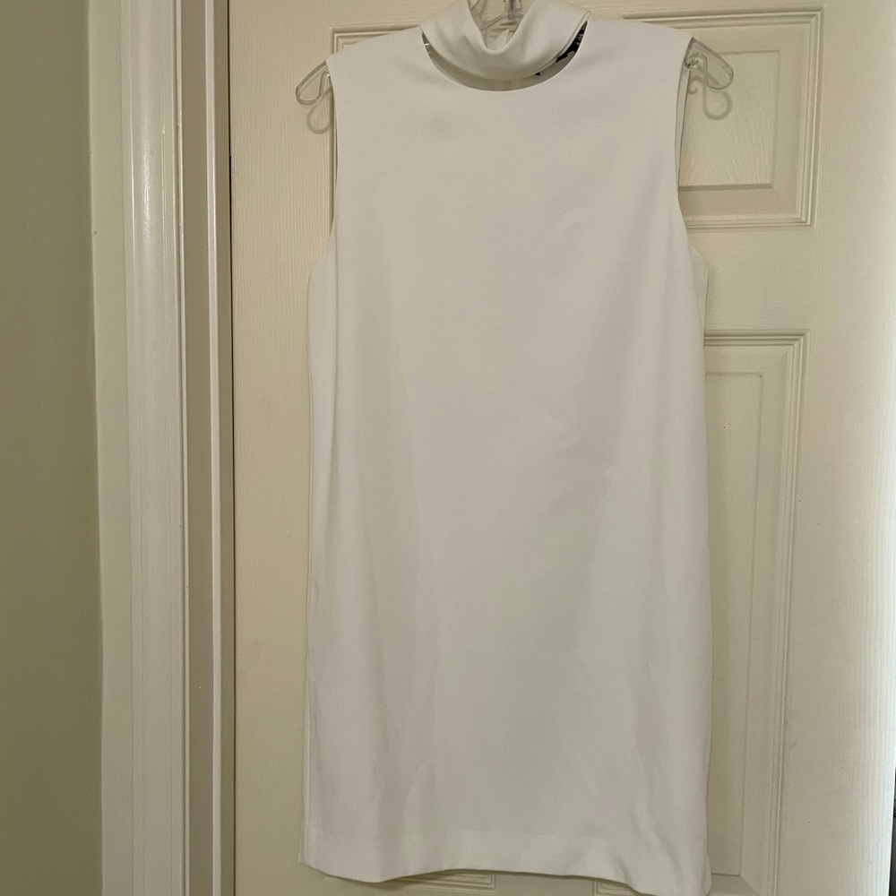 Theory sleeveless dress with cut out neck
